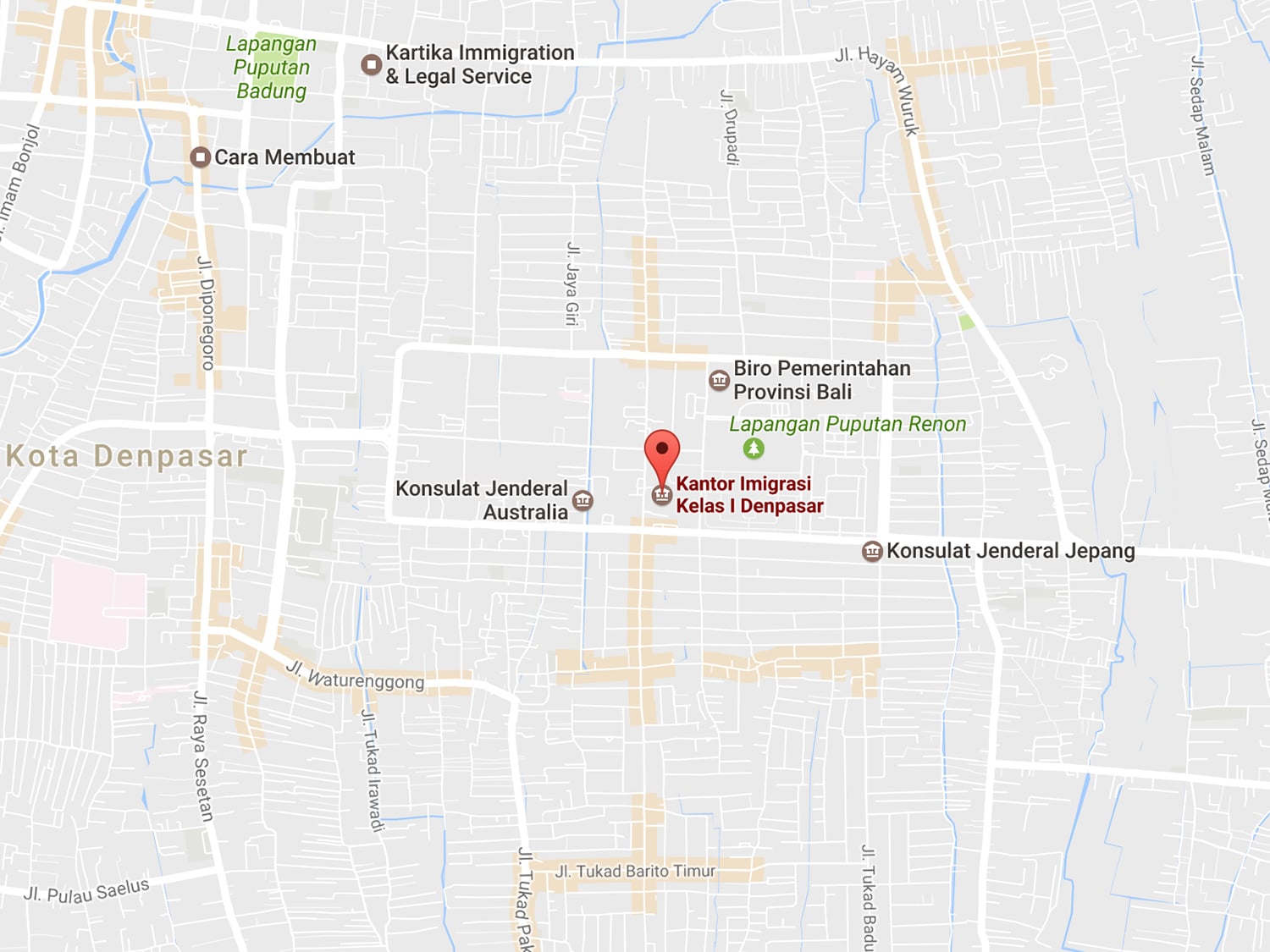 デンパサール・出入国管理局への行き方