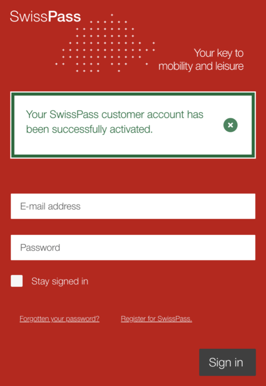 swisspass registration